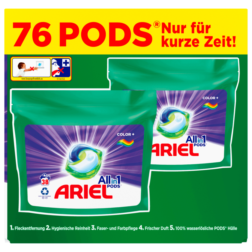 Ariel Colorwaschmittel All-in-1 Pods 1,9988kg, 76WL